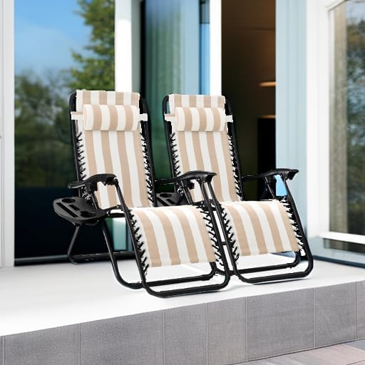 Best Choice Products Zero Gravity Chair Recliner, Tan Striped