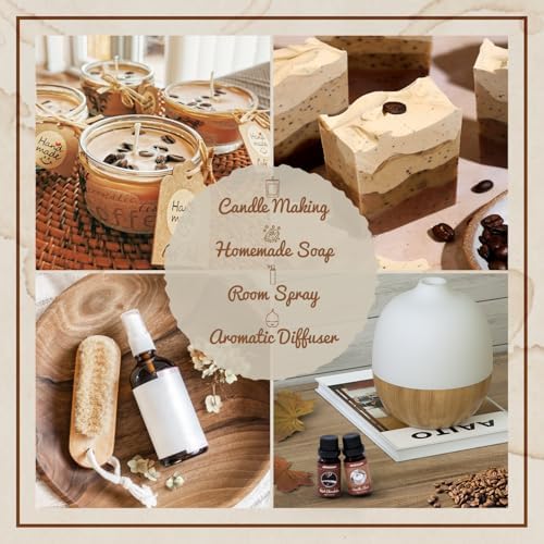 ARVIDSSON Coffee Fragrance Oils Set, Premium Essential Oils for Diffuser, Espresso, Vanilla Chai, Hot Chocolate, Blueberry Muffin, Eggnog Latte, Caramel Macchiato, Coffee Shop Scented Oils