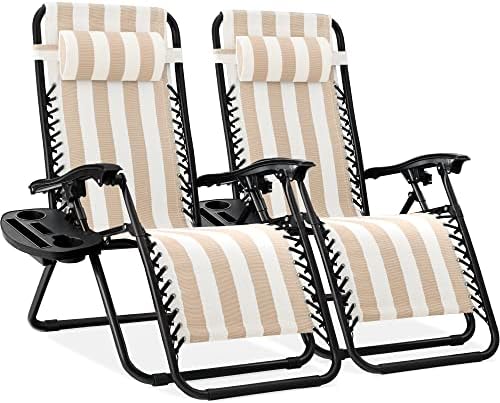 Best Choice Products Zero Gravity Chair Recliner, Tan Striped