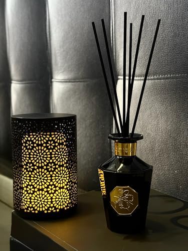 VANGIE Luxury Reed Diffuser for Home – Black Forest Fragrance | Warm Woody Home Scent | Elegant Glass Bottle with Rattan Reeds | Long-Lasting Home Fragrance | Decorative Gift for Living Room Bedroom