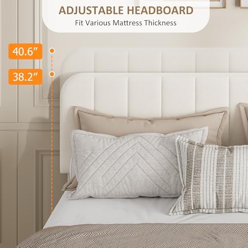 Garvee Queen Size Velvet Bed Frame with 4 Drawers, Adjustable Headboard