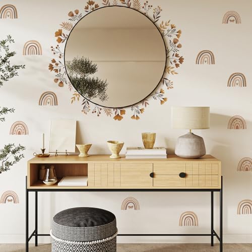 Boho Rainbow Flower Wall Decals for Nursery, Peel and Stick