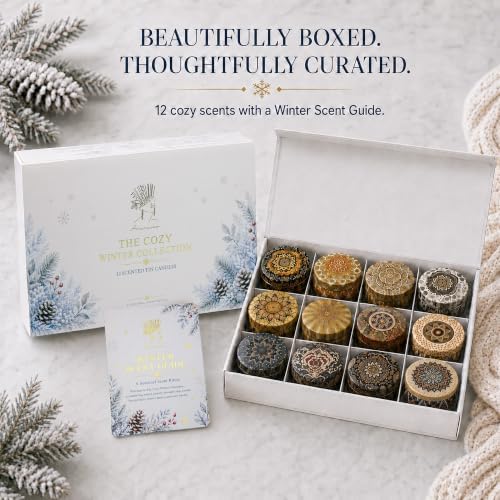 Scented Candles Gift Set, 12 Pack Winter Candles, Gifts for Women