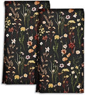 Miss Adola Cute Kitchen Towels Set of 2, 18 x 26 Inch, Black Flower