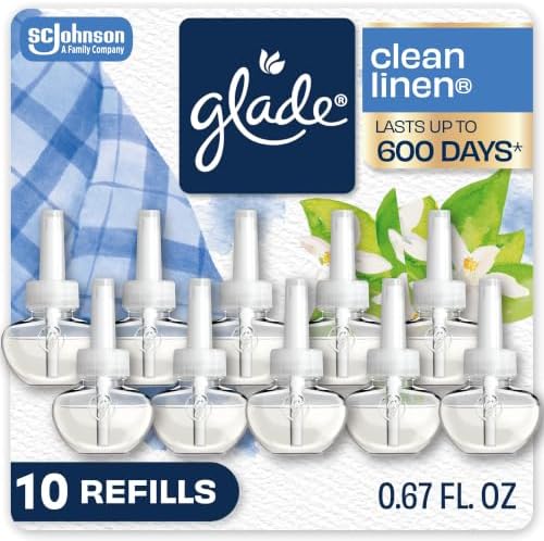 Glade PlugIns Air Freshener Refills, Clean Linen, 10 Count