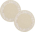 ALPHA Living HOME Beaded Placemats 13 Inch Round, Ivory Pack of 2