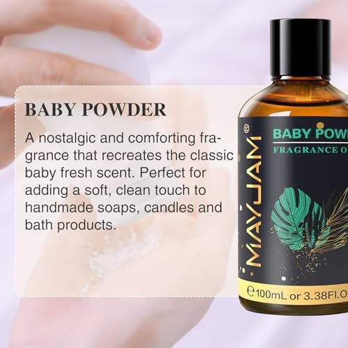 MAYJAM Baby Powder Fragrance Oil Essential Oils for Diffusers, 3.38FL.OZ