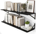 Heimlove 44W x 12D Deep Floating Shelves Set of 2 Black