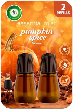 Air Wick Essential Mist Refill, Pumpkin Spice Fall Scent Diffuser Oils, 5ct