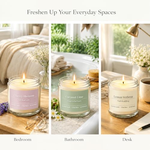 Scented Candles Gift Set,6 Pack Spring Summer Soy Wax Aromatherapy Candles