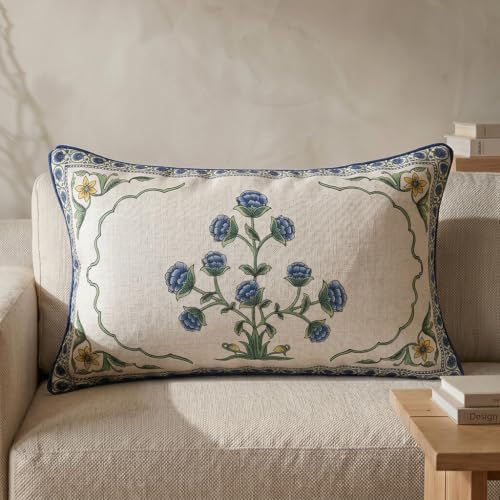 patdrea Designer French Vintage Throw Pillow Cover,12"x20"