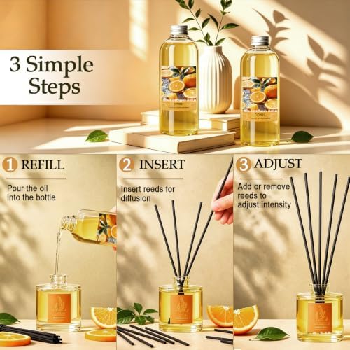 SCENTORINI Citrus Diffuser Reed Diffuser Refill Oil, 33.81 Fl Oz
