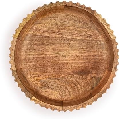 Kimona Fruit Bowls Wood Fruit Bowl or Decorative Bowl for Table Décor for Kitchen Counter or Farmhouse Christmas Centerpiece (10" X 10" X 2.5")