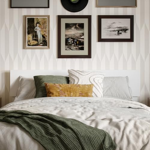 AFI, Orlando Full Adjustable Modern Solid Wood Panel Headboard, White