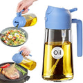 YARRAMATE 16 oz 2-in-1 Glass Olive Oil Sprayer for Cooking, SkyBlue