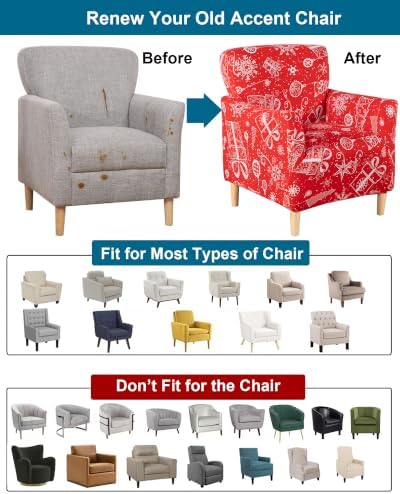CRFATOP Accent Chair Cover Christmas Armchair Slipcover for Living Room