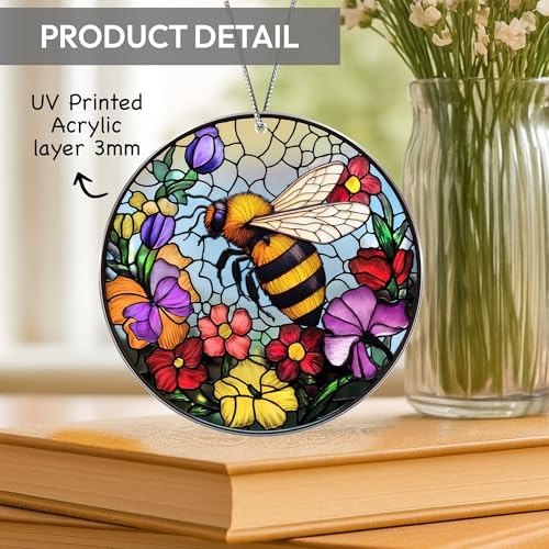 Bumble Bee Gifts for Women, Bee Window Hanging Ornament with Story Card