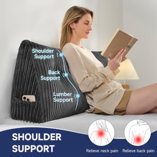 Z-hom Headboard Pillow, Wedge Backrest Cushion, Queen Size,ONE Roll Pillow