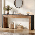 Tribesigns 70.9-Inch Long Console Table, Farmhouse Narrow Wooden Sofa Table Behind The Couch for Living Room, Entryway, Hallway, Foyer, Black + Natural Wood Color