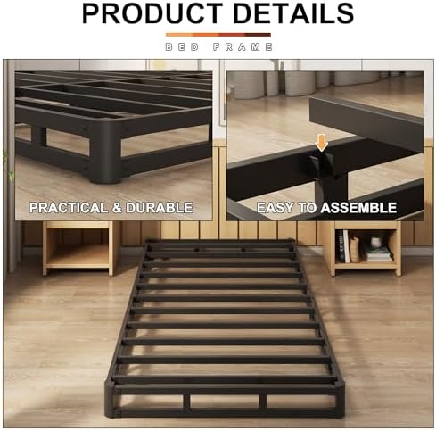 EMODA 5 Inch Twin Box Spring Bed Base Mattress Foundation with Fabric Cover