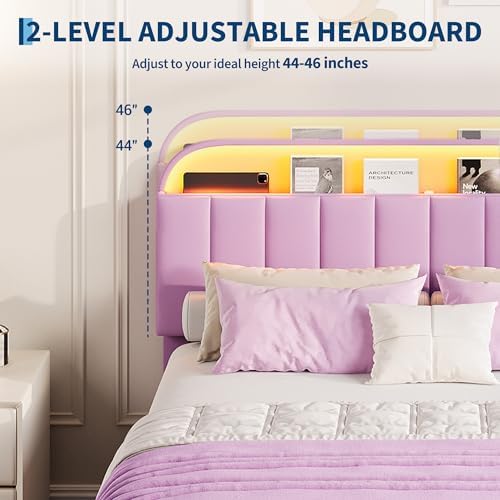 GarveeHome TwinXL Bed Frame, Platform Bed with Storage Headboard & Drawers