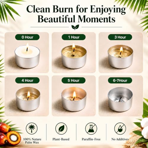 Tea Lights Candles 200 Pack, 6-7 Hour Long Burning Tealight Candles Bulk