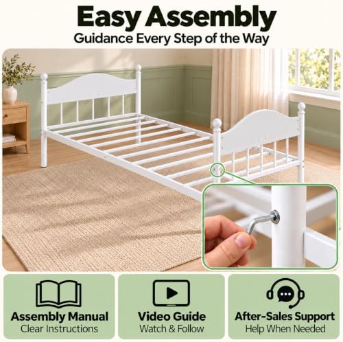 Twin Daybed with Trundle, Pull Out Guest Bed, Space Saving Twin Bed Frame