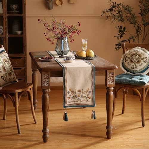 patdrea Designer Vintage French Table Runner,12"X118"