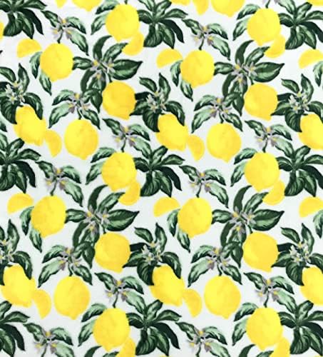 Soft Fleece Throw Blanket, Bohemian Boho Elegant Lemons and Leaves, 50x60