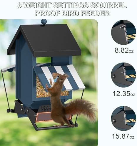 Squirrel Proof Metal Hanging Bird Feeder for Outdoors, 5LB