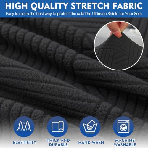 XINEAGE XL Sofa Slipcover Pet Friendly, Stretch Couch Cover,Black
