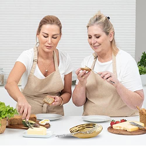 Hasense 5.7 In Ceramic Spoon Rest for Stove Top, Kitchen Spoon Holder, Gold