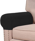Turquoize Stretch Armrest Covers for Chairs and Sofas Couch Arm Covers for Sofa Spandex Jacquard Armrest Cover Anti-Slip Furniture Protector Washable Armchair Slipcovers for Recliner Set of 2, Black