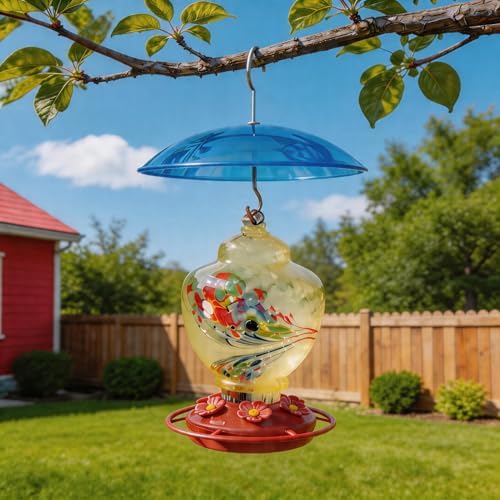 8" Mini Plastic Rain Cover for Bird Feeder, 2-Pack Blue Weather Guard Dome