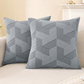JIVINER Decorative Geometrical Throw Pillow Covers 18 x 18 Inch, Set of 2 Soft Modern Pattern Pillow Covers for Sofa, Couch, Living Room, Light Grey