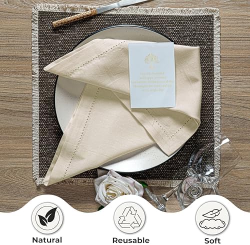 Ramanta Home Decorative Cloth Dinner Napkins Set of 4, 20x20 Inch