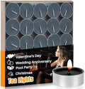 MAQIHAN 25PCS Black Tealight Candles Bulk - Mini Votive Tea Light Candles