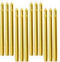 Everymoment Gold Taper Candles - 24 Pack 10 Inch Candlesticks - Dripless & Smokeless for 8 Hours - Unscented Paraffin Wax - Ideal for Wedding Christmas Anniversary New Year's Eve & Luxury Decor