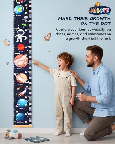 Growth Height Chart for Kids, Removable 79"x7.9" (Planet)
