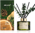 Airkeep Reed Diffuser Set with 6.76 fl oz Cedar Wood Scent Essential Oils and 3 Leaves & 8 Diffuser Sticks,Bathroom Shelf Decor & Air Freshener, House Bedroom Office Decor & Gifts
