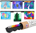 Scalloped Magnetic Art Display for Kids Artwork & Photos (Set of 2) – Kids Artwork Display for Wall – Magnetic Photo Display Strips with Push-Pin Magnets (Black, 35in)