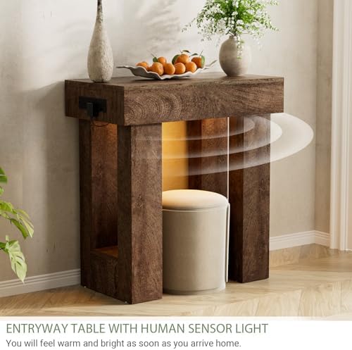 Unikito 32" Entry Table with Sensor Light & AC Outlets with USB-C Ports