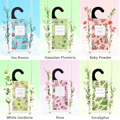 Rose Cottage Large 12 Packs Closet Deodorizer Freshener Closet Air Freshener Home Scented Sachets Room Freshener Scents Air Freshener Closet Odor Eliminator 4 Scents Floral
