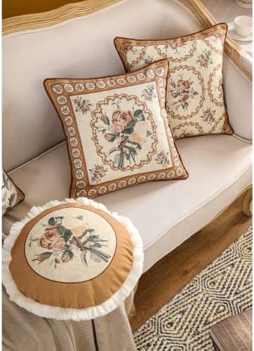 patdrea Designer French Vintage Round Throw Pillow Cover,Diameter 16"