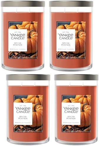 Yankee Candle Spiced Pumpkin Scented Candle, Large Tumbler, 20oz (Pack of 4)