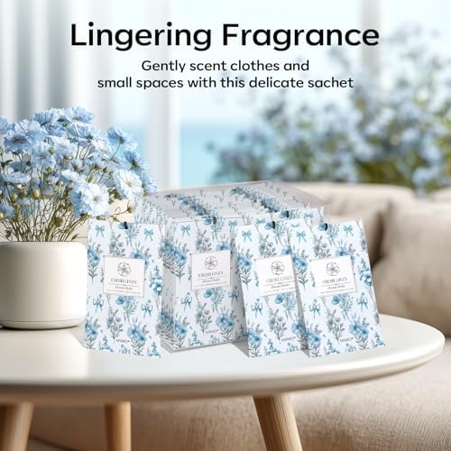 MYARO 20 Pack Linen Scented Sachets, Closet Deodorizer Car Air Freshener