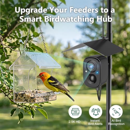 Smart Bird Camera Solar Powered with Pole for Feeder/Bath Birdwatching