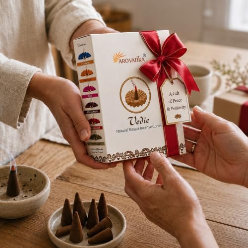 ARO VATIKA Vedic White Sage Natural Incense Cones Pack of 120, 12 Premium Boxes Non-Toxic Dhoop Cones for Meditation, Yoga, Spiritual Healing, Relaxation & Home Fragrance, Burn Time- 25 Mins