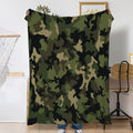 Throw Blanket for Couch,Camouflage Plush Fall Throw,Army Green Soft Fluffy Blanket for Sofa Decoration,Flannel Fleece Blanket for Naps,Reading,Traveling,Camping,60 X 80 Inch