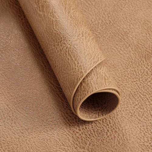 MOSAYT Vinyl Faux Leather Oval Placemats, Set of 8, Reddish Brown